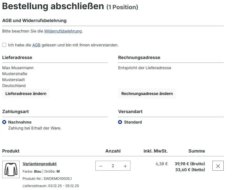 Transparente Preisanzeige - Brutto & Netto