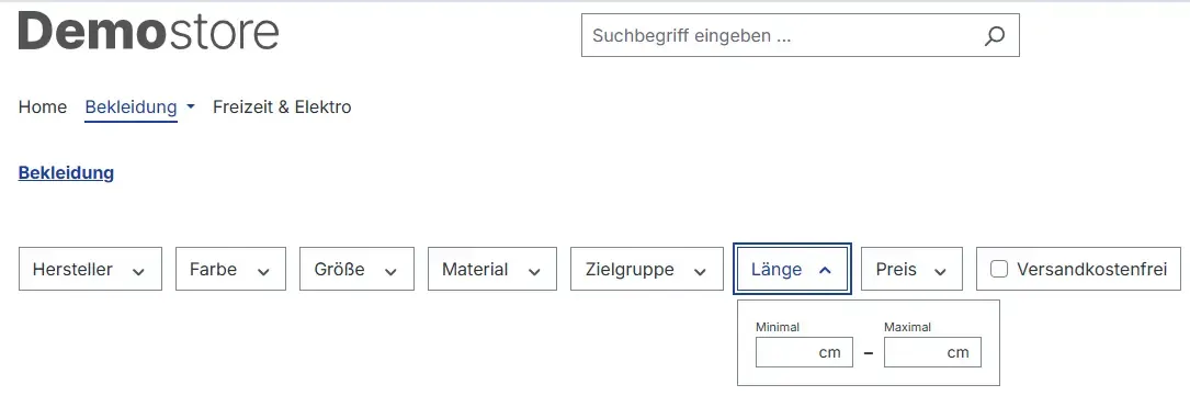 Filter für Wertebereiche