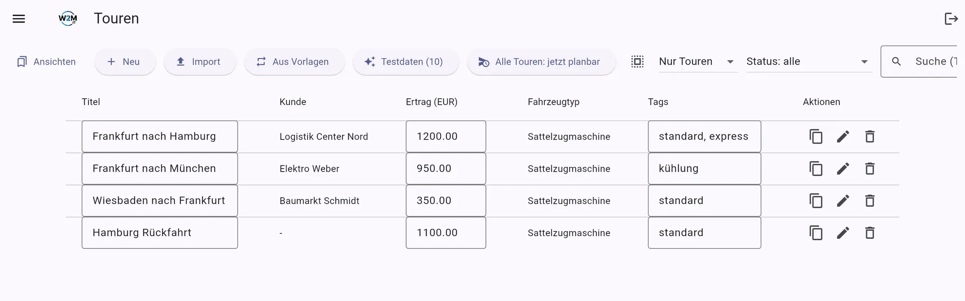Touren im Griff – anlegen, importieren, wiederholen