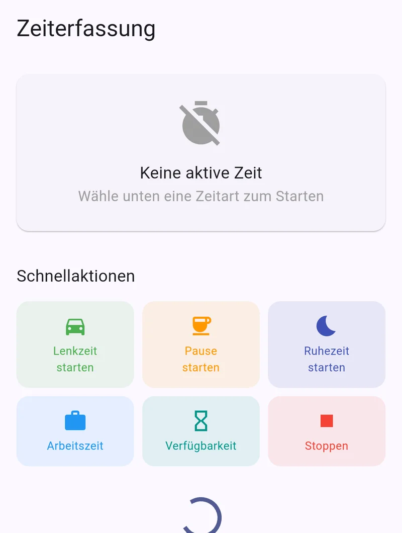Fahrer-App: Zeiterfassung